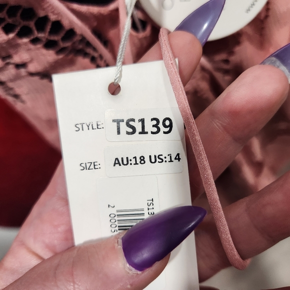 Two sisters brand dusty pink pinup wiggle dress size xl 14 - Picture 13 of 16